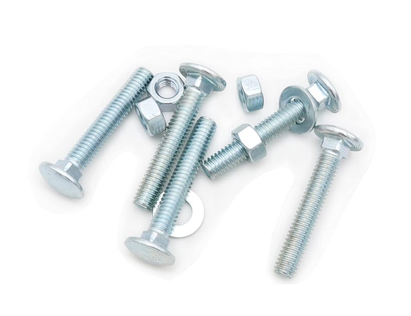 LBY 10 Sets Carriage Bolts Screws Assortment Kit, 5/16-18 x 2'' Round Head Square Neck Bolts (with Hex Nuts and Flat Washers), Carbon Steel (Zinc Plated), Silvery - Image 3